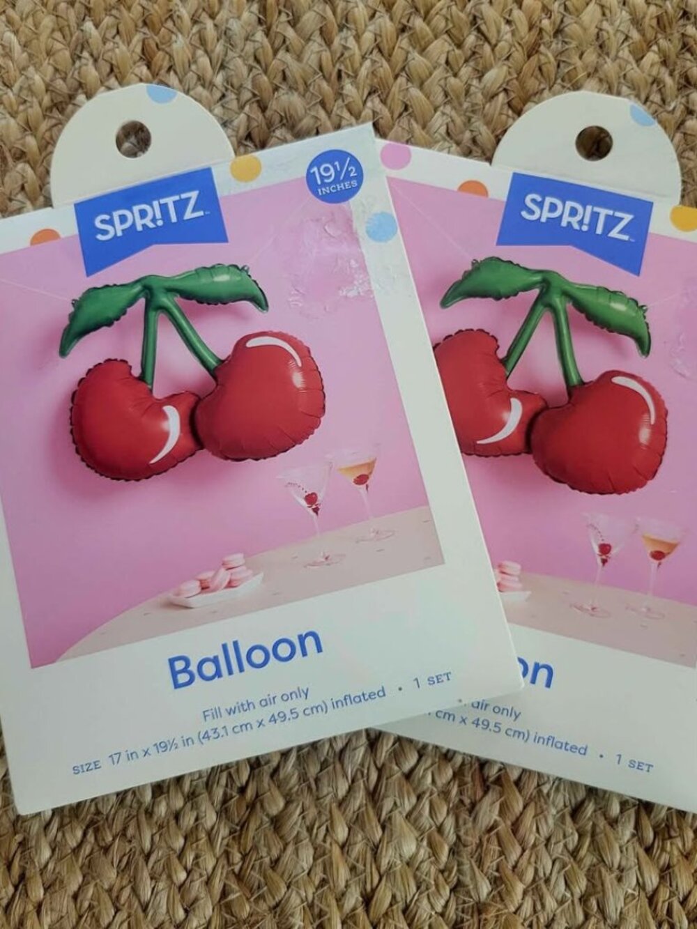 Cherry-Shaped Foil Balloon Set Designed For Air Inflation